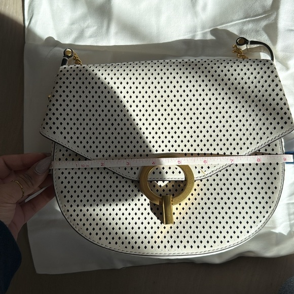 Sandro Chic Cream/White Perforated Crossbody Bag - Picture 13 of 14